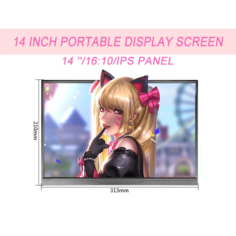 

Portable Monitor Touch Screen 14 Inch 16:10 Gaming Computer Extend Display For XBox PS4/ 5 Switch Loptop