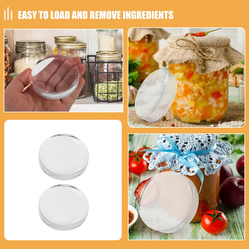 4Pcs Glass Fermenting Weights Wide Mouth Jar Lids Sturdy Heavy Set for Mason Jars Pickling Sauerkraut Kimchi Canning Jar Weights