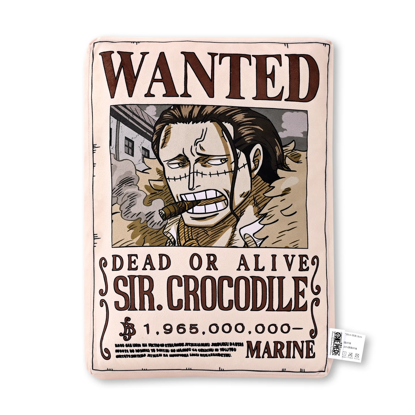 1 stuk officieel One Piece Wanted Poster kussen, dubbelzijdig anime sierkussen voor thuis, bank, kantoor, slaapkamer, collectie cadeau.