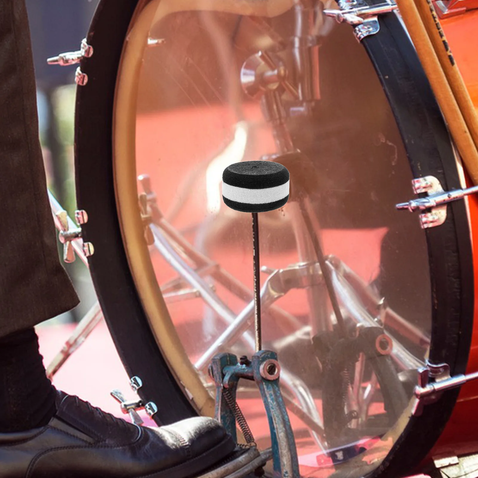 

Step on The Hammer Drum Kit Heads Pedal Accessories Beater Mallets Accessory Red Felt Replacement