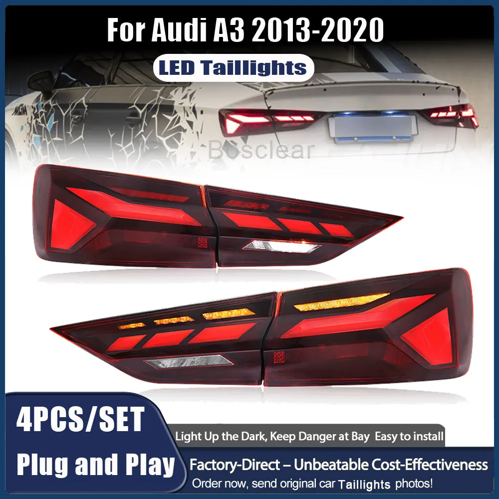 

Car Lights for Audi A3 8V 2013-2020 автомобильные товары LED Taillight Assembly Upgrade RS-style Turn Signal Lamp Accessories