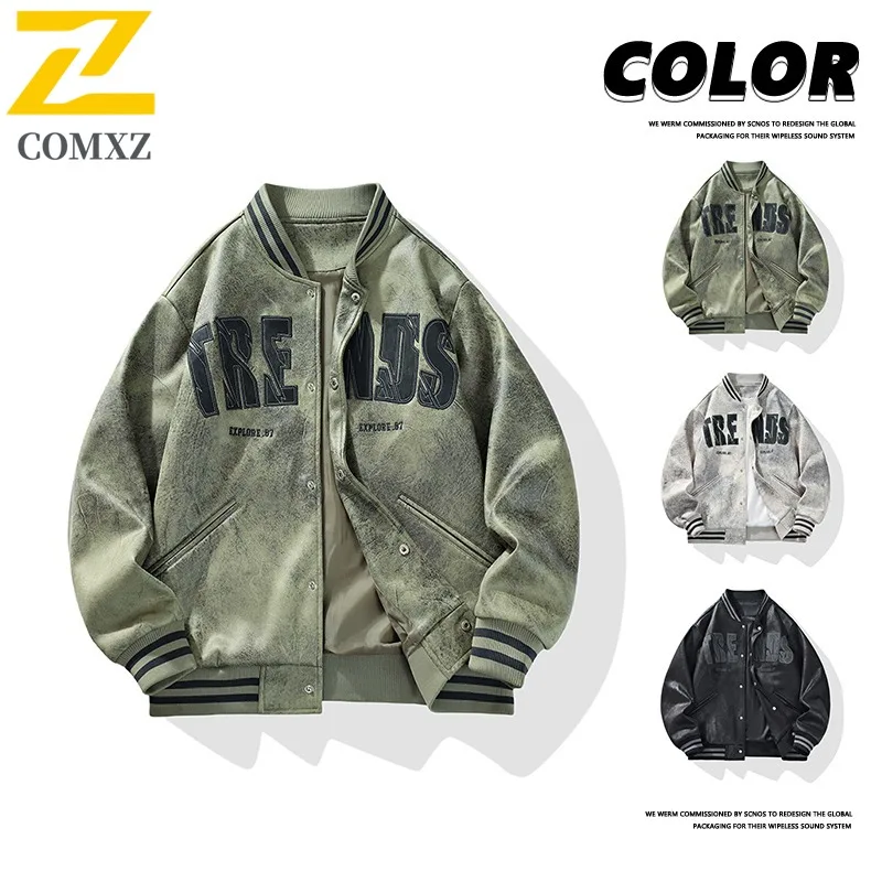

COMXZ Мужская куртка Модная уличная велосипедная ветрозащитная прочная куртка Минималистичный уличный стиль Удобные легкие осенние куртки