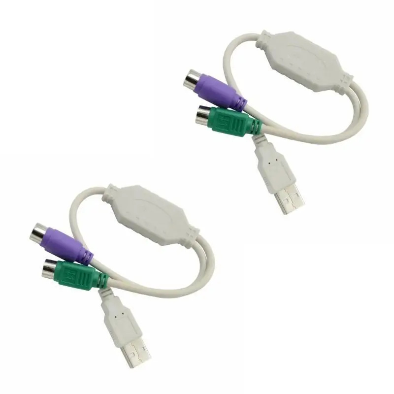 Y1UB 1PC USB2.0 to PS2s Interfaces Adapter Cable for PS2s to USB Keyboards and Mouse