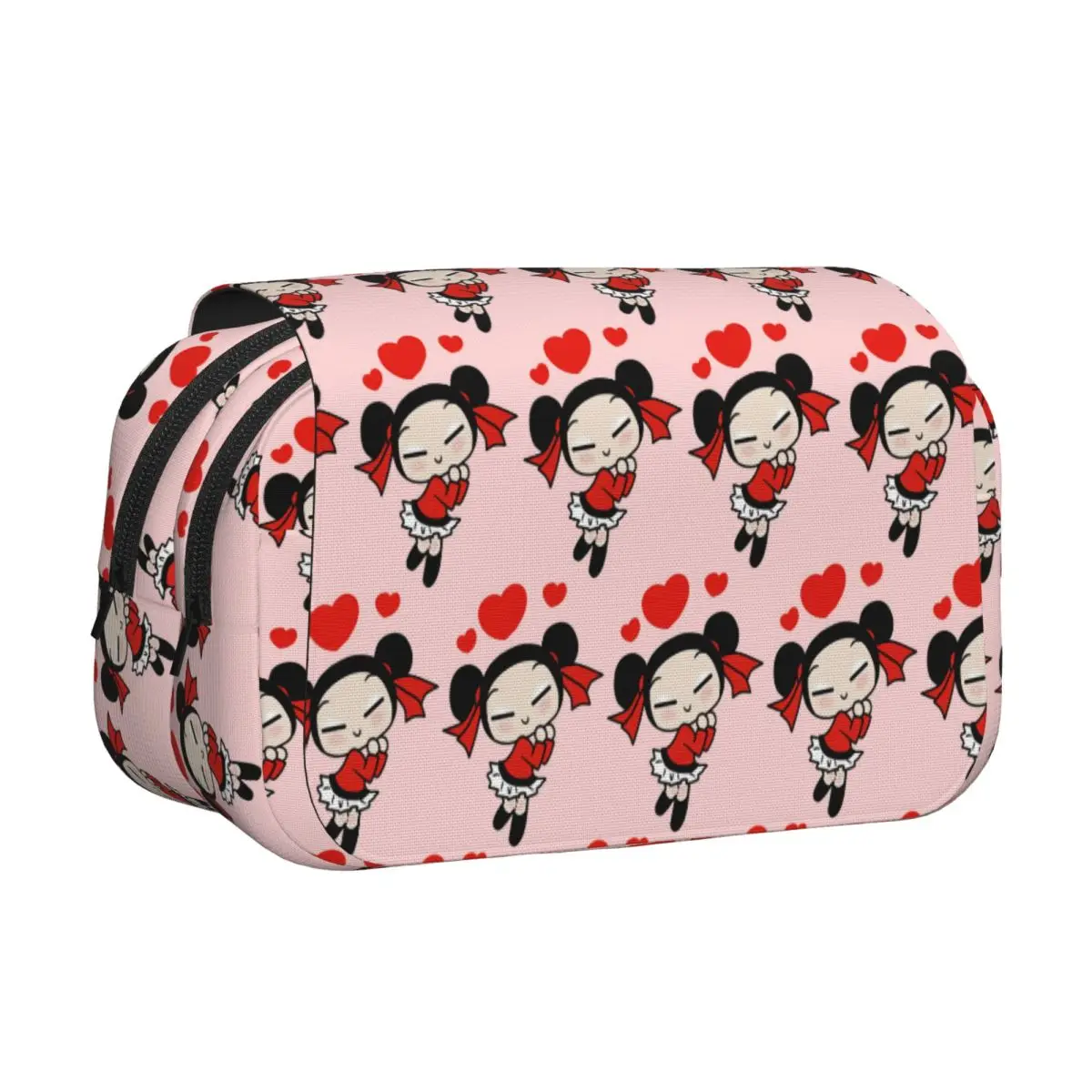 Cartoon Pucca Pencil Case Pen Holder Hard Shell Leather Large Capacity Pen Box Pencil Bag for Boys Girls Gifts