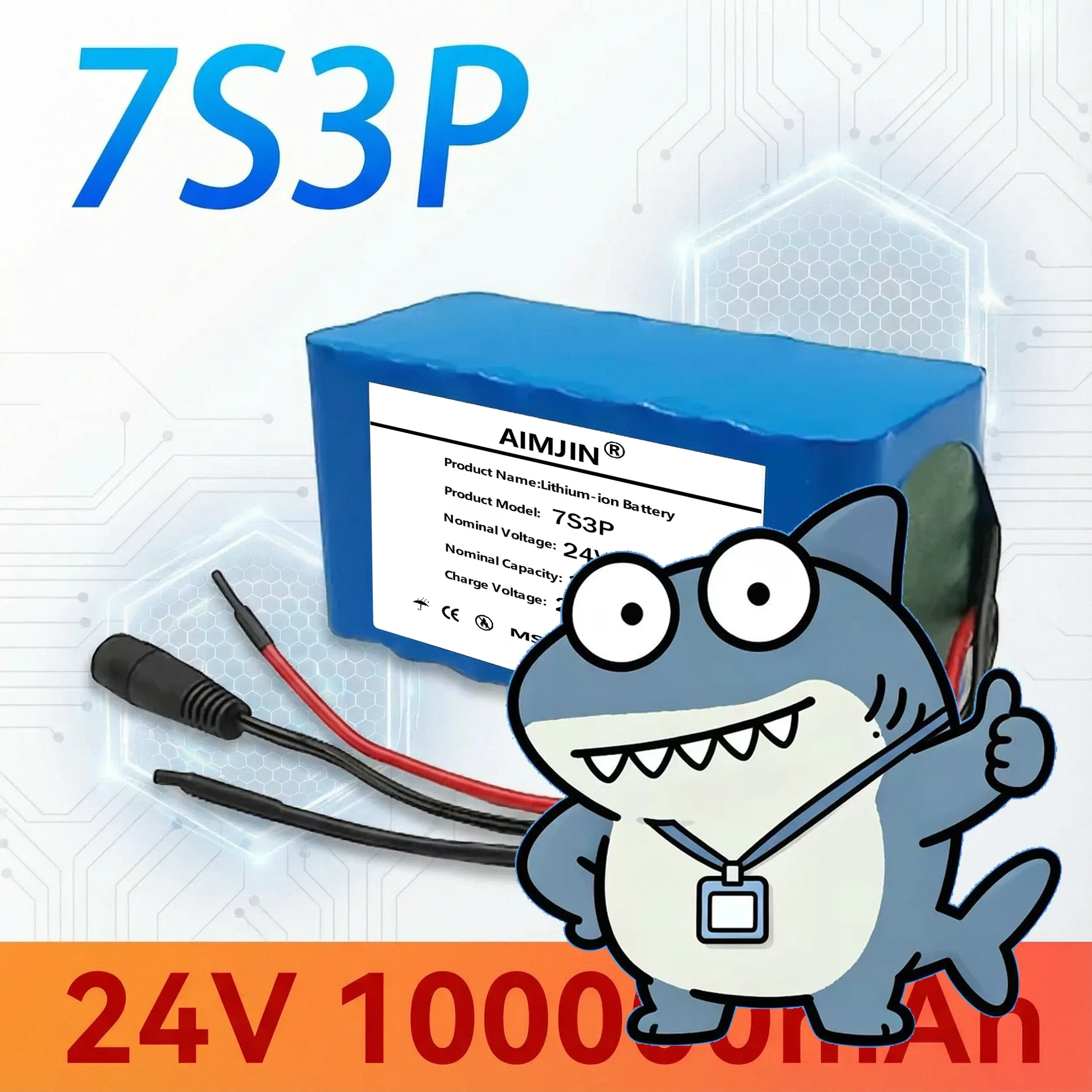 🔥Original 24V 100Ah 7S3P Li-ion Battery Pack 29.4V Rechargeable for Bicycle Moped High Capacity Lithium Battery with 2A Charger