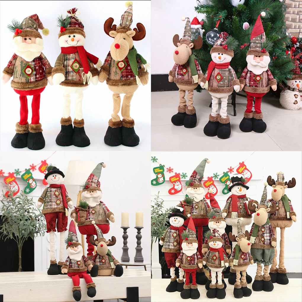 2024 Lint Christmas Doll Adorable Living Room Family Parties Holiday Xmas Element Ornament Festival Birthday Gift Santa Claus