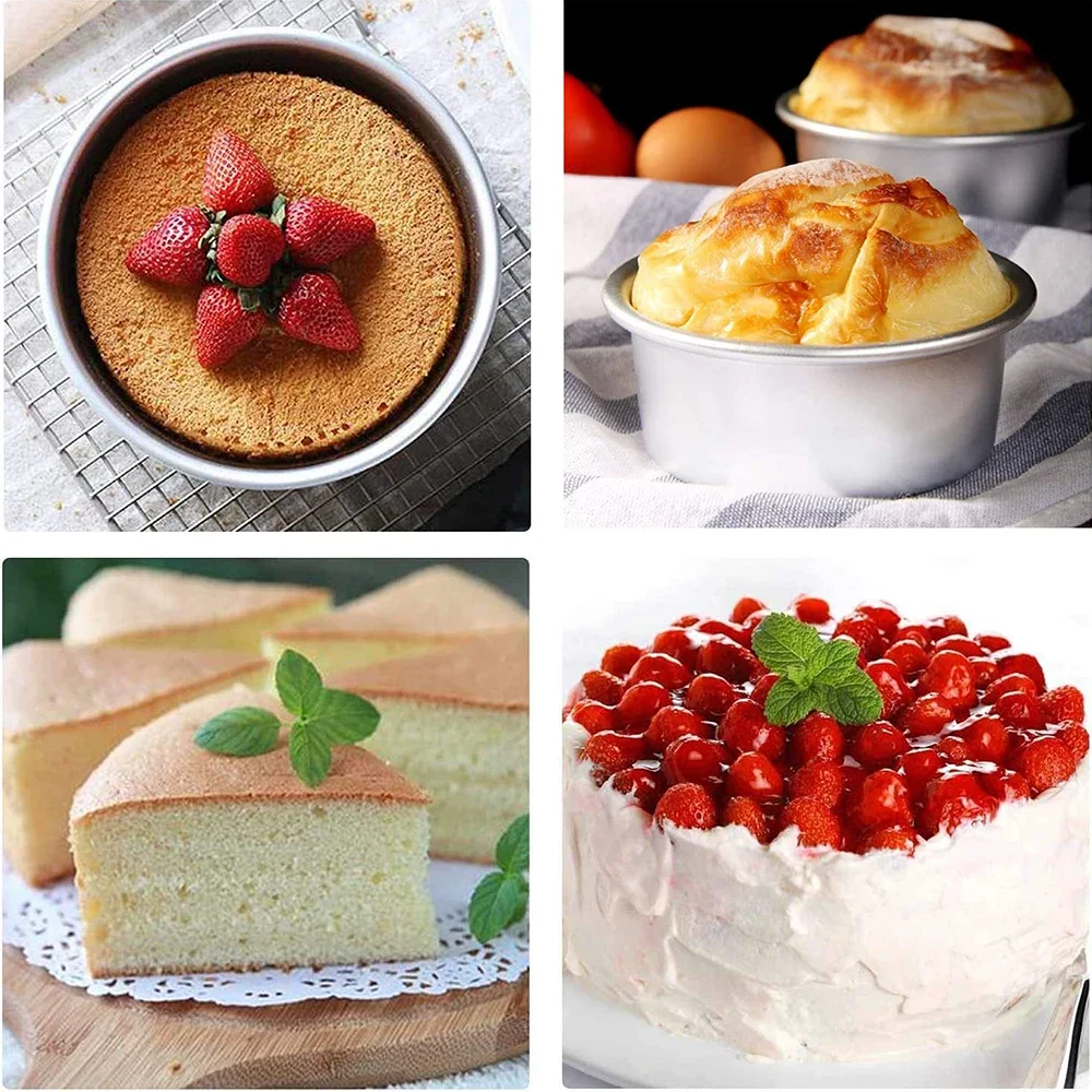 6/8/10/12inch Solid  Bottom Aluminum Chiffon Cake Mold Nonstick  Cake Pan DIY Round Cake Mold Pan Bakeware Tools