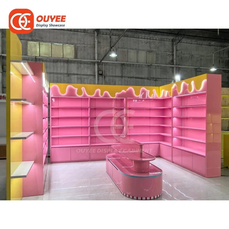 custom.Custom Project Metal Glass Display Shop Fitting Service Kids Candy Design