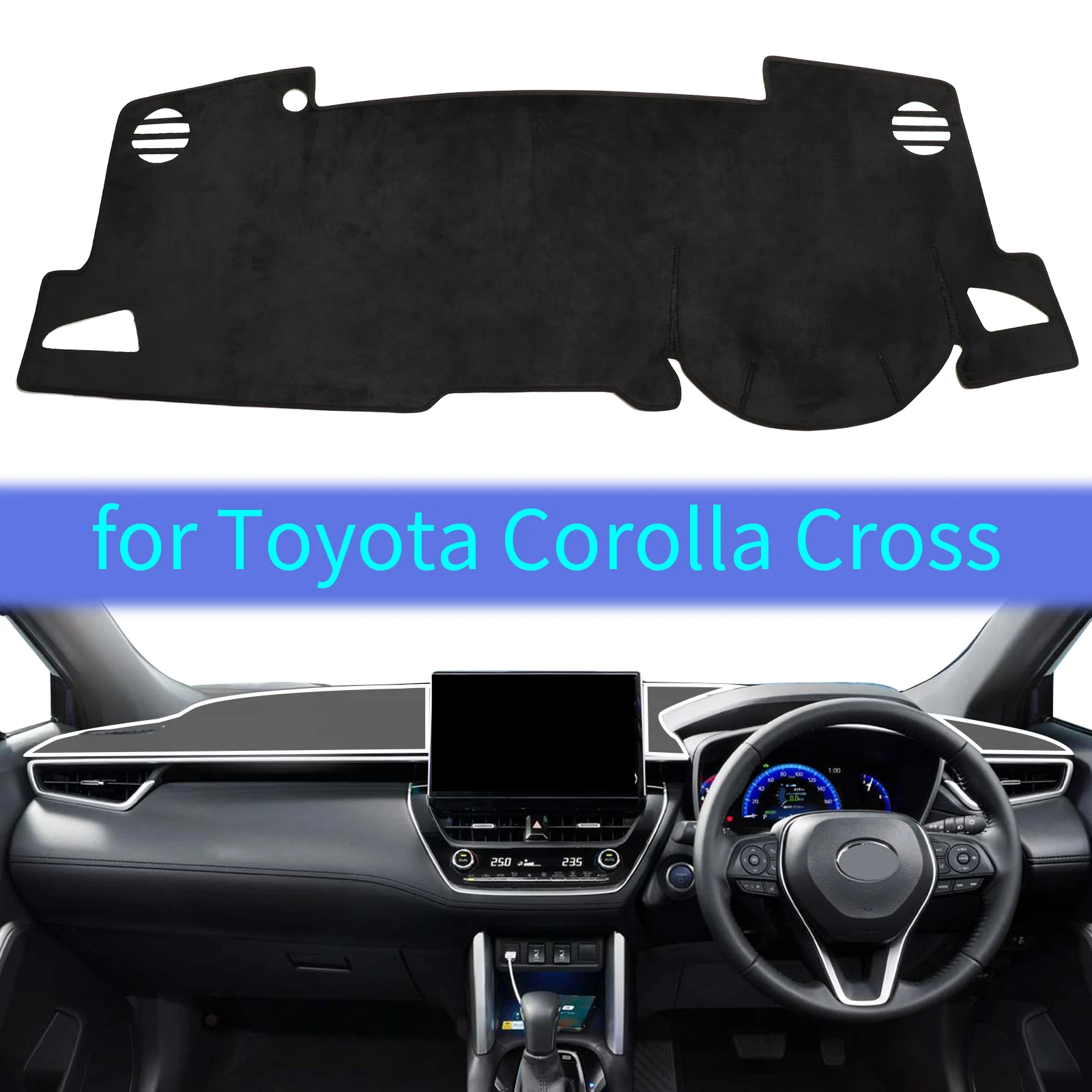 

Car Dashboard Mat for Toyota Corolla Cross XG10 2022 2023 2024 (without HUD) Dash Pad Dashmat Sunshade Protective Carpet