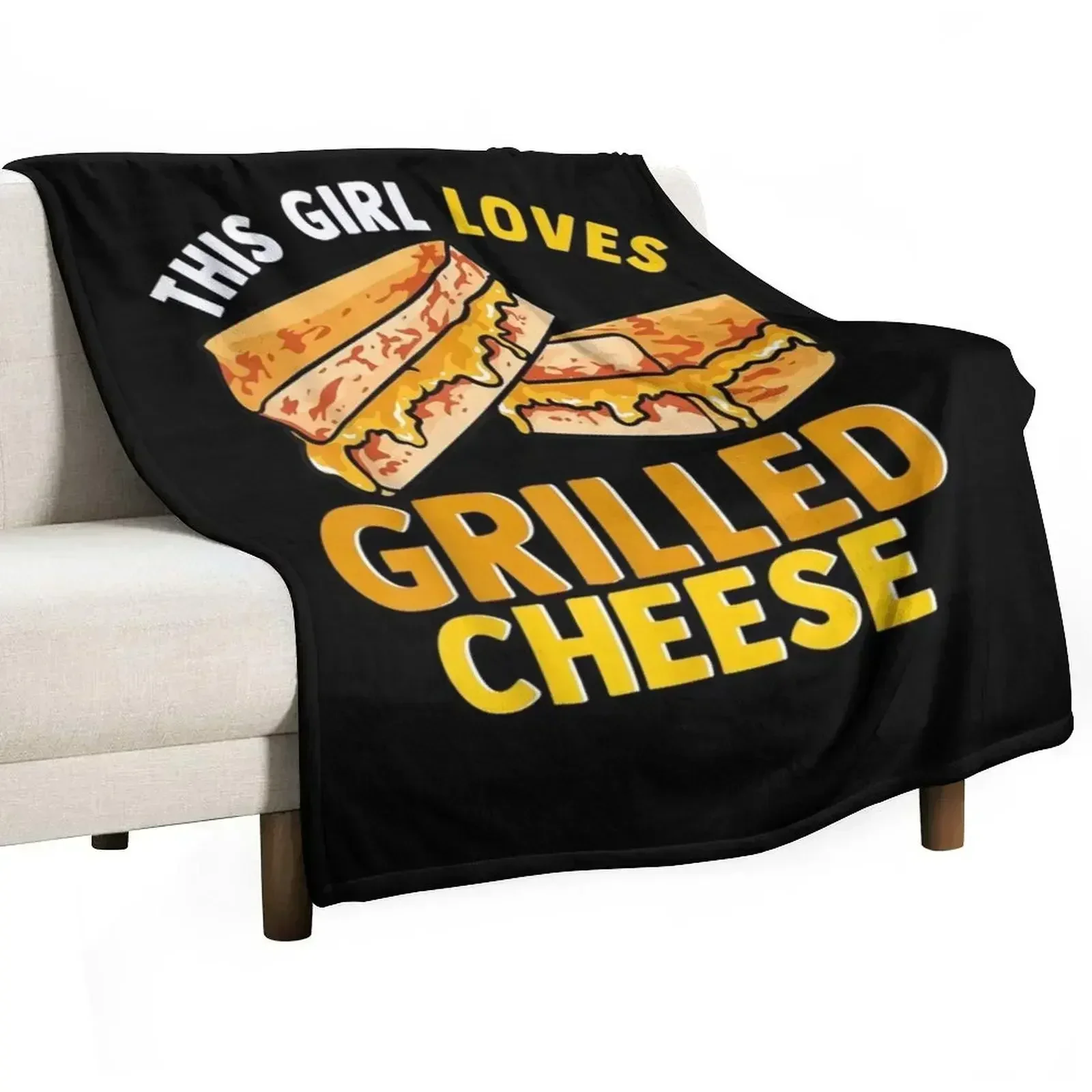This Girl Loves Grilled Cheese Throw Blanket Luxury Soft Beds Decorative Throw Travel christmas gifts Thin Blankets