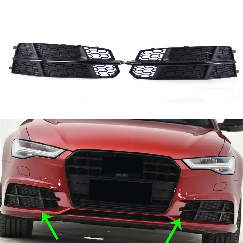 

Для AUDI A6 C7 S-Line 2015 2016 2017 2018 передний бампер, противотуманная крышка, решетка 4G0807681AN 4G0807682AN