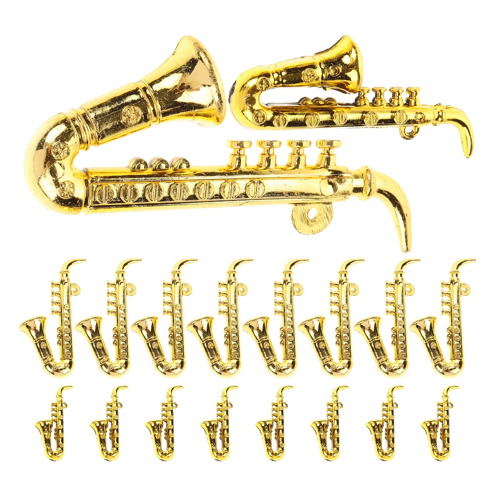 20 Pcs Saxophone Charm Miniature Musical Instrument Decoration Christmas Xmas Tree Pendants Plastic Toy