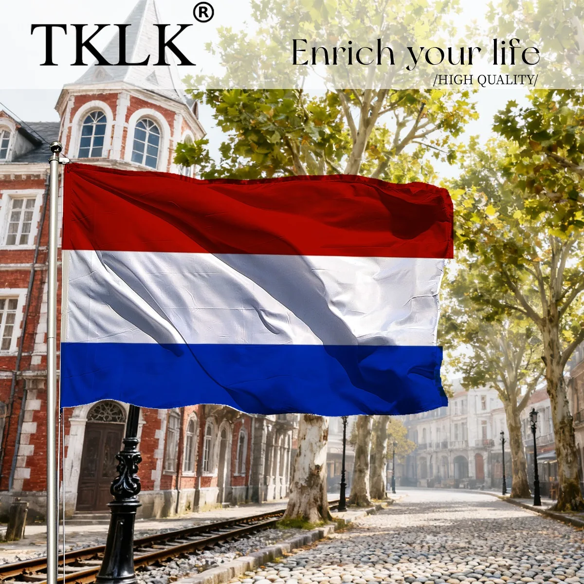 علم هولندا، 60x90 سم 90x150 سم 2x3FT 3X5Ft لافتة علم الدولة المتينة، بوليستر ممتاز لون نابض بالحياة