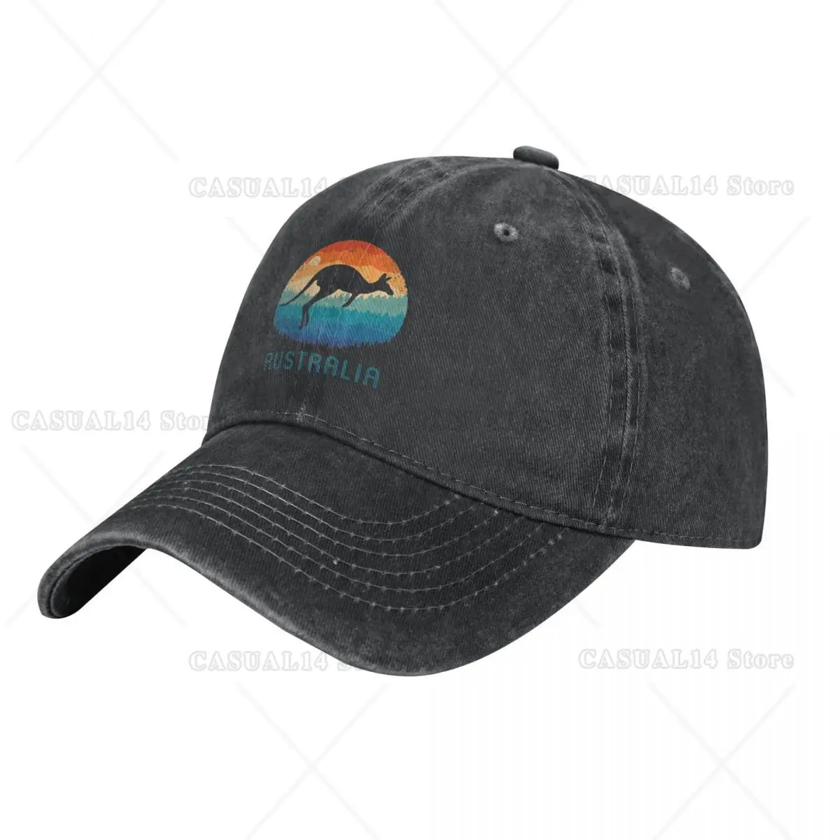 Australië Kangoeroe Gewassen Denim Cap Bondi Beach Leuke Trucker Hat Lente Unisex Tieners Running Casual Snapback Cap