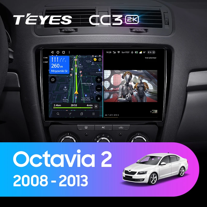 TEYES CC3 2K For Skoda Octavia 2 A5 2008 - 2013 Car Radio Multimedia Video Player Navigation stereo GPS Android 10 No 2din 2 din dvd