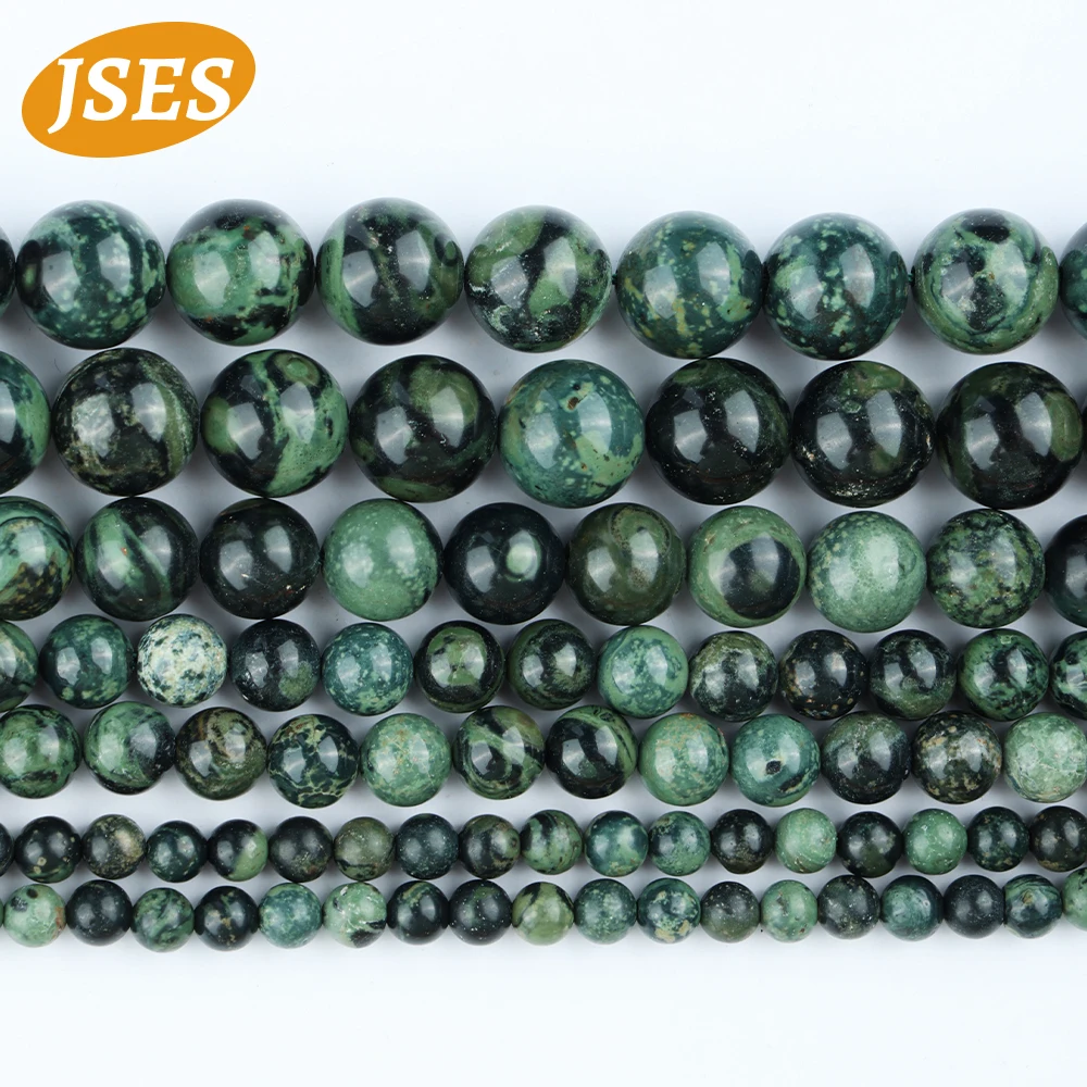 JSES Natural Sparrow Stone Jasper Loose Spacer Beads for Jewelry Making 4/6/8/10/12mm Bracelet DIY Accessories 15