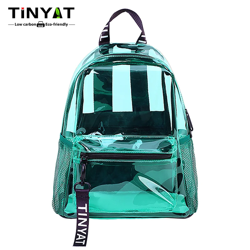 TINYAT Clear Backpack for Women Waterproof Storage bag Large Capacity PVC School Bag Music Concert Sports Race