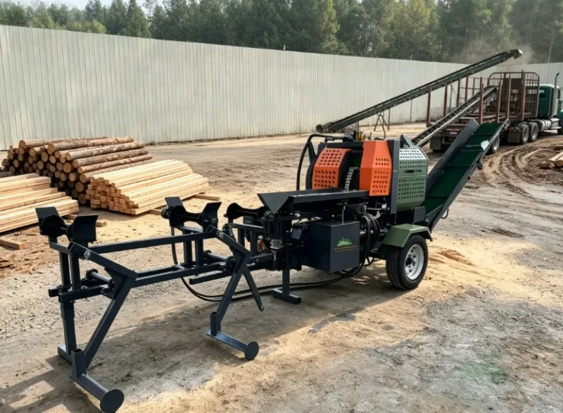 Dual Action Hydraulic Wood Splitter 20Ton Trailer Type Log Splitter For Outdoor Field Firewood Processing Projects