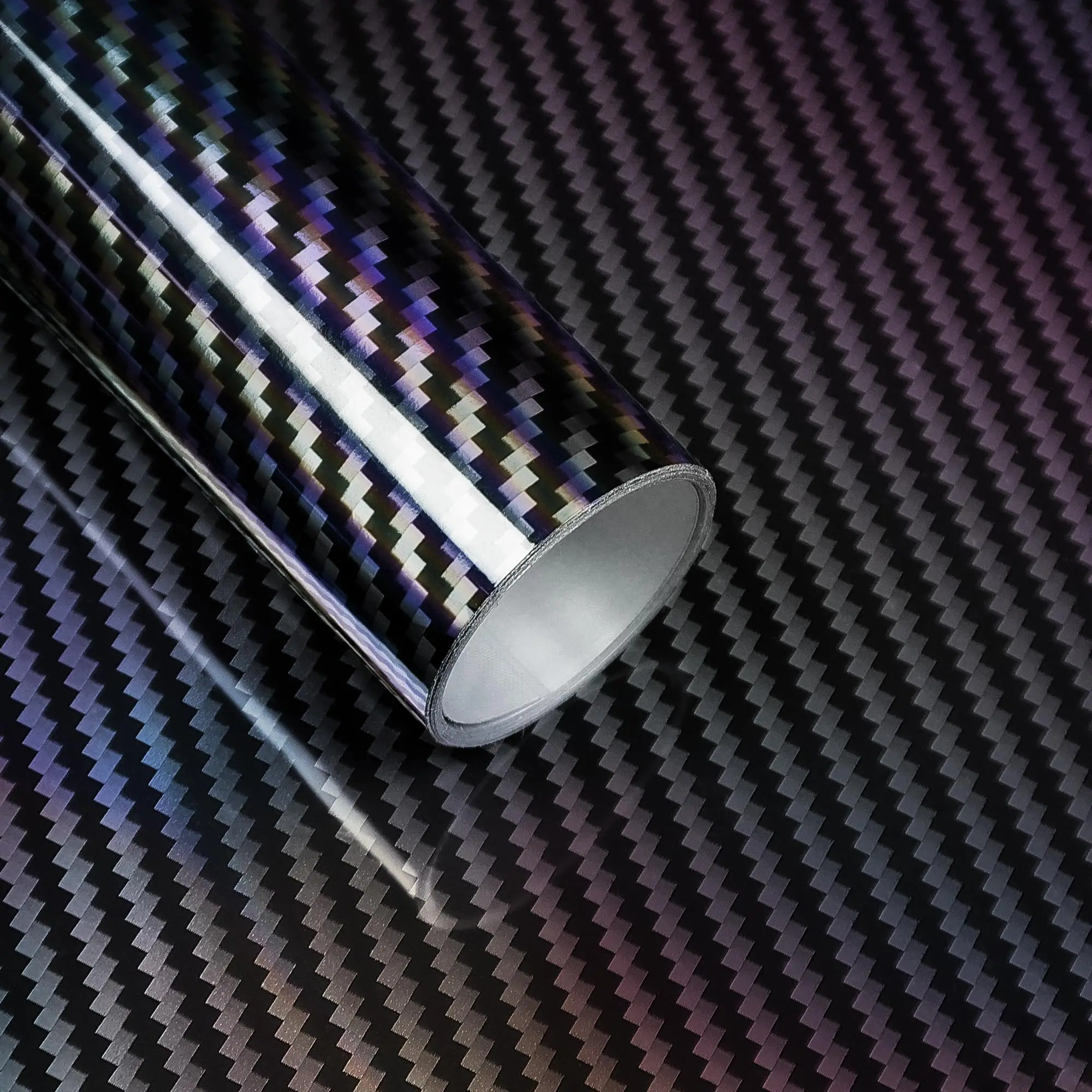 

Carbon Fiber Vinyl Wrap High Gloss Self Adhesive Car Wrap Roll With Air Release Technology