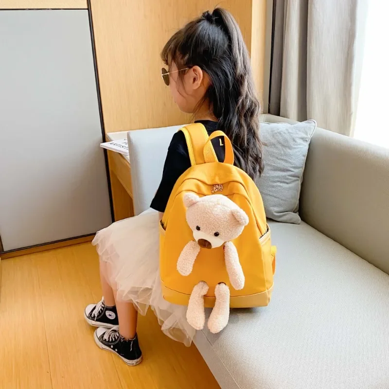 Children\'s Backpack Cartoon Bear Doll School Bags for Girls Boys Kindergarten Cute Shoulders Bag Toddler Gifts Mochila Infantil