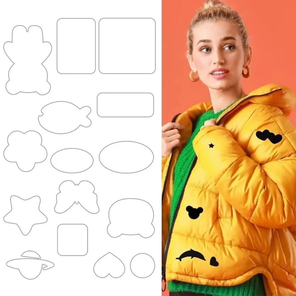 Apparel Applique Self Adhesive Black Patches Thermal Transfer Washable Waterproof Patch Sewing Fabric Sticker