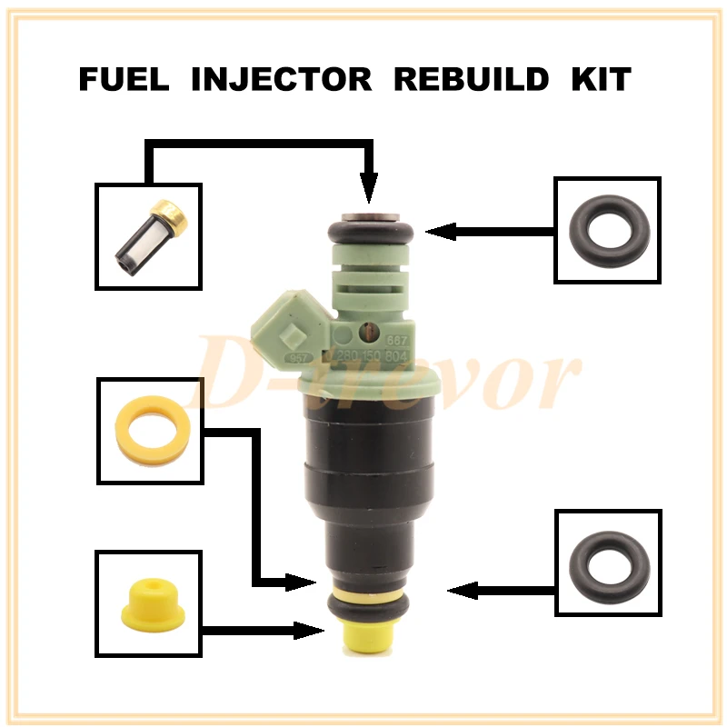 Fuel injector nozzle repair kit for Citroen Renault  Volvo 940 740 760 2.3L 1990-1995 852-12146 0280150804