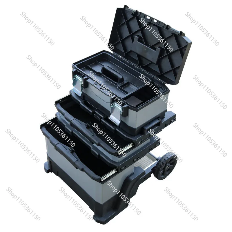 Multi-layer toolbox with wheels Multifunctional maintenance Auto repair tool storage box