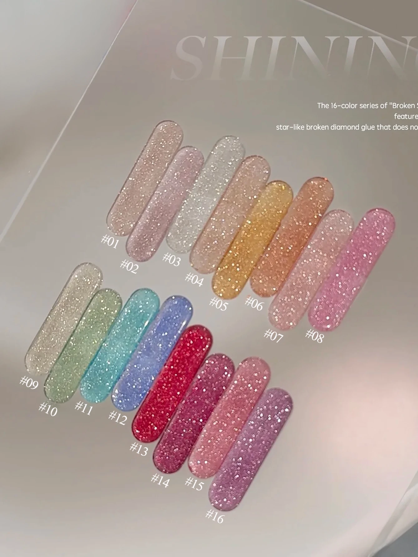 

1pcs TC 2025 New Essentials Party Nail Art Super Flash Broken Diamond Nail Art Broken Star Stone Broken Diamonds Gel Nail Polish