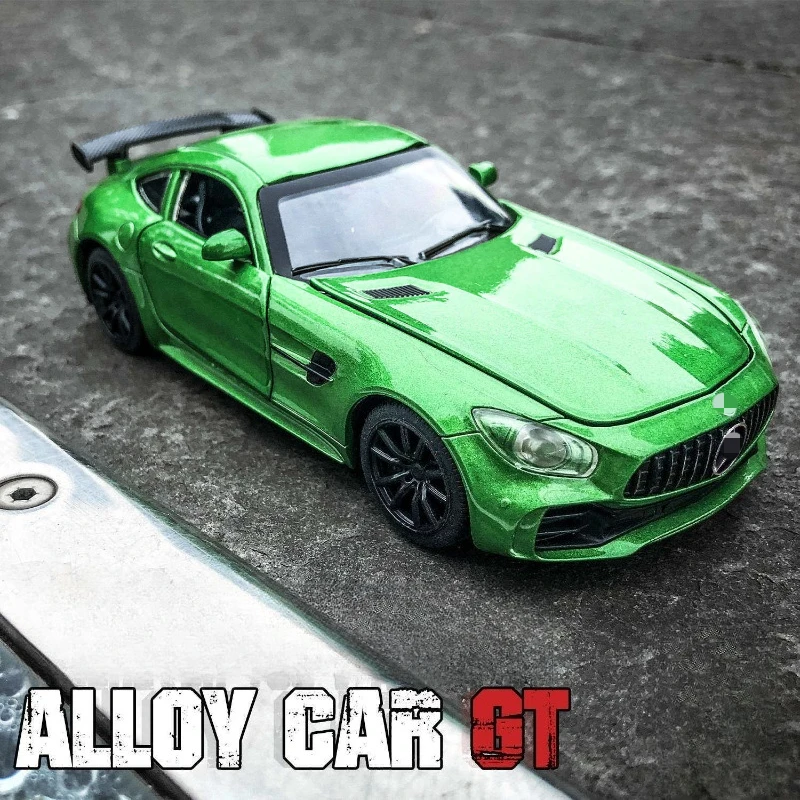 

1:32 AMG GT Sports Car Model Toy Alloy Simulation Sound Light Pull Back Supercar Toys Vehicle For Gift