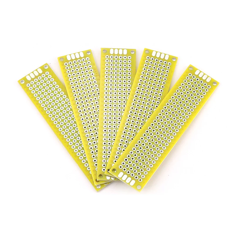 10PCS Blue 2x8cm Double Side Prototype DIY Universal Printed Circuit PCB Board Protoboard PCB Kit Breadboard Set