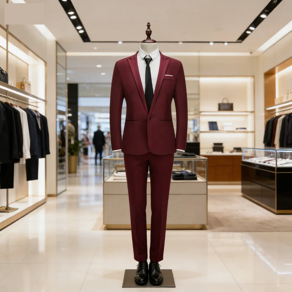 

Мужской повседневный деловой костюм-двойка: приталенный, модный, осенне-зимний, в корейском стиле, удобный, дышащий, для официальных мероприятий