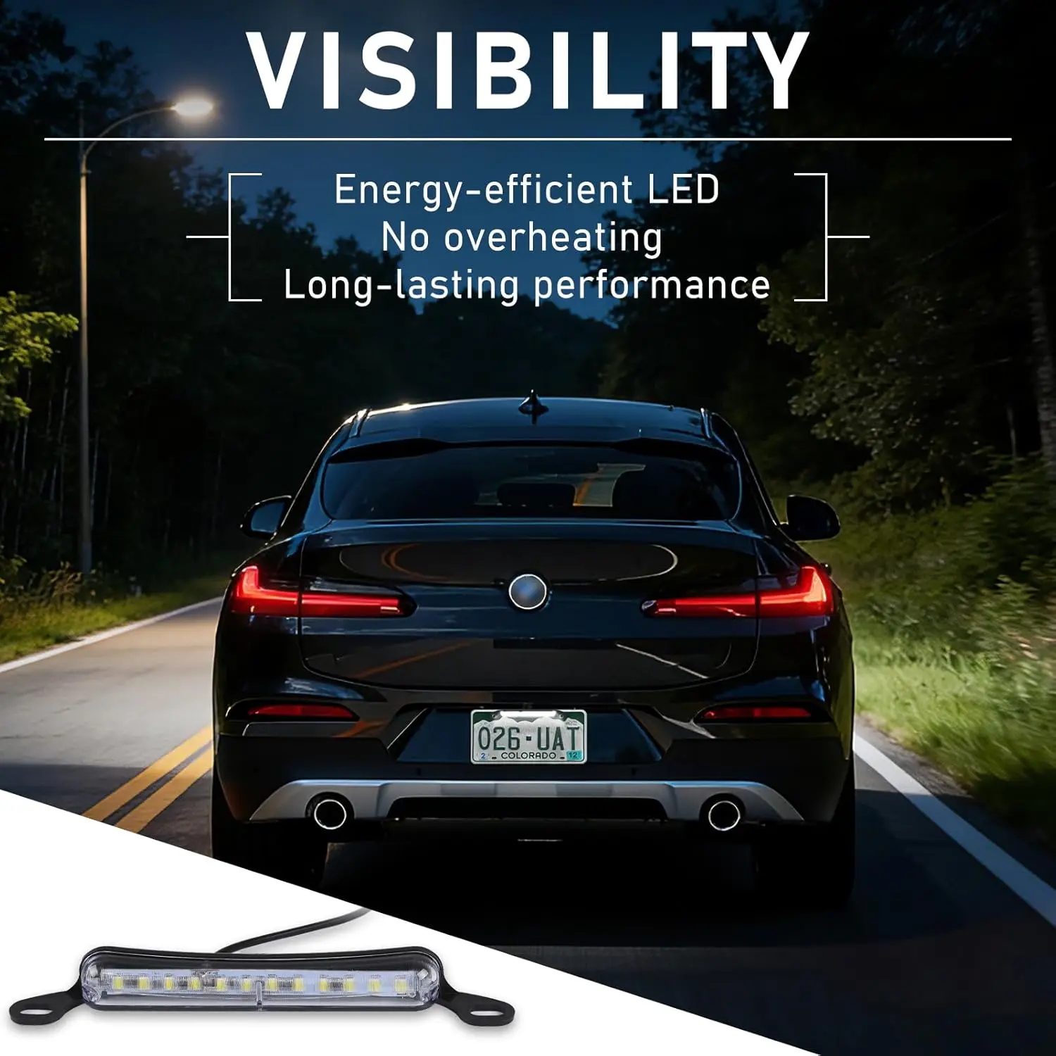 1PCS 12V White LED License Plate Light Ultra Bright Waterproof Car Number Plate Lamp Replacement Assembly
