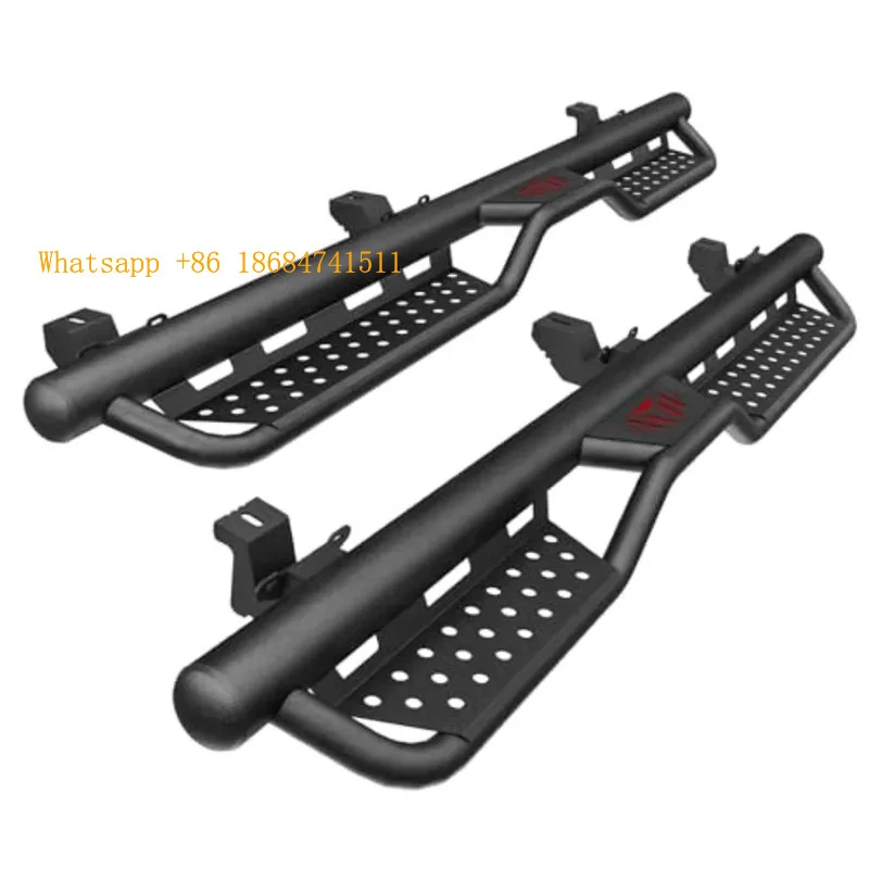 Factory Running Boards 2007-2018 JK 4-Door, F-Size Textured Black Powder Coated Side Steps