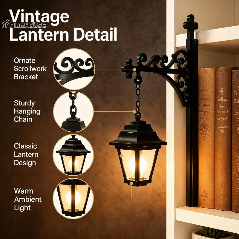Vintage Black Wrought Iron Wall Mounted Lantern Hollow Floral Design Warm Light For Home Cafe Store Decor