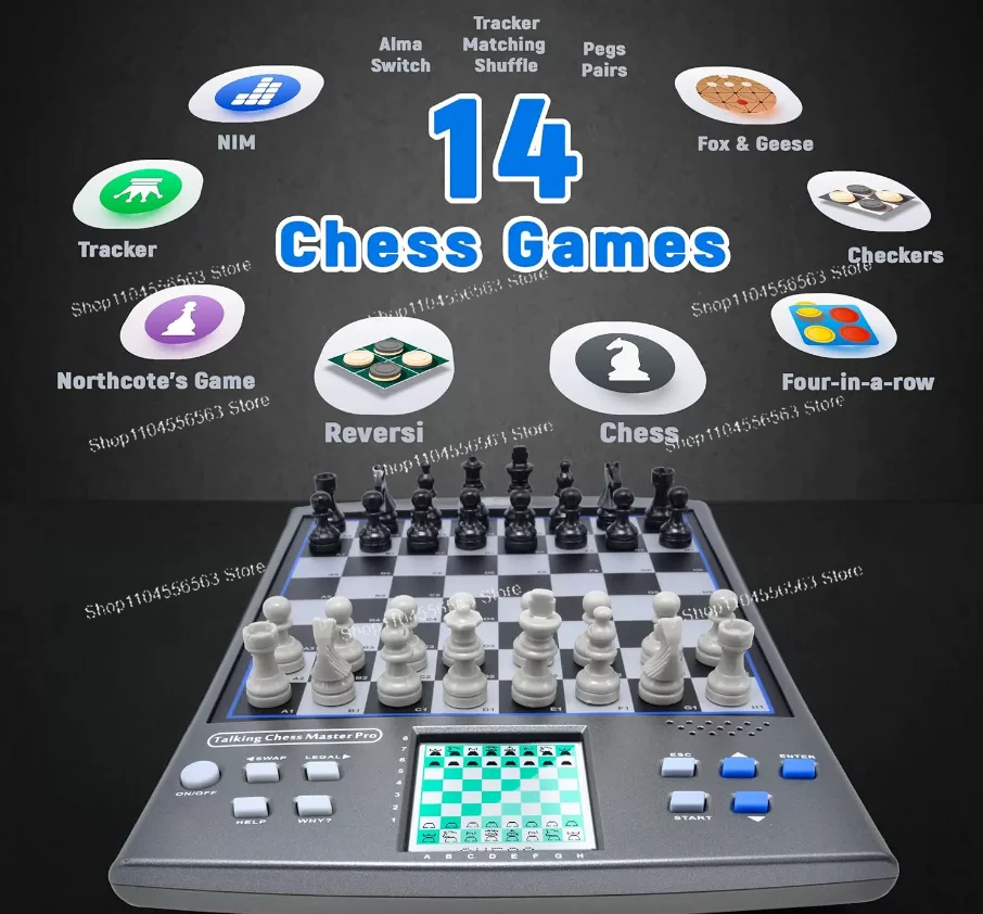 14-in-1 Intelligent Chess Human-Computer Two-player Game Learning System (Multiple Languages)