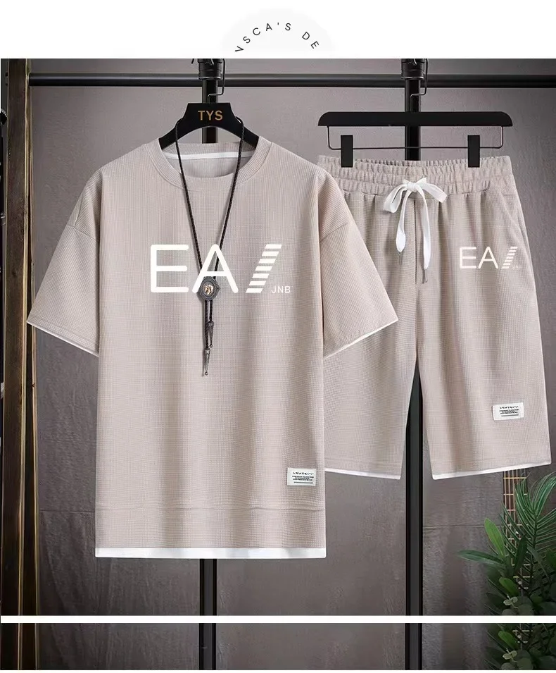 Men's Short Sleeved and Informal Shorts Set, Luxurious Lightweight Sportswear, Summer Brand, Bestseller, 2024