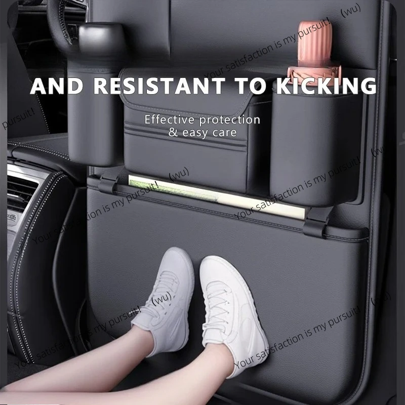 ZOCI-6-Pocket Car Seat Back Storage Bag Wear-Resistant Car Backseat Organizer Tissue/Cup Holder Waterproof Anti-Kick Pad