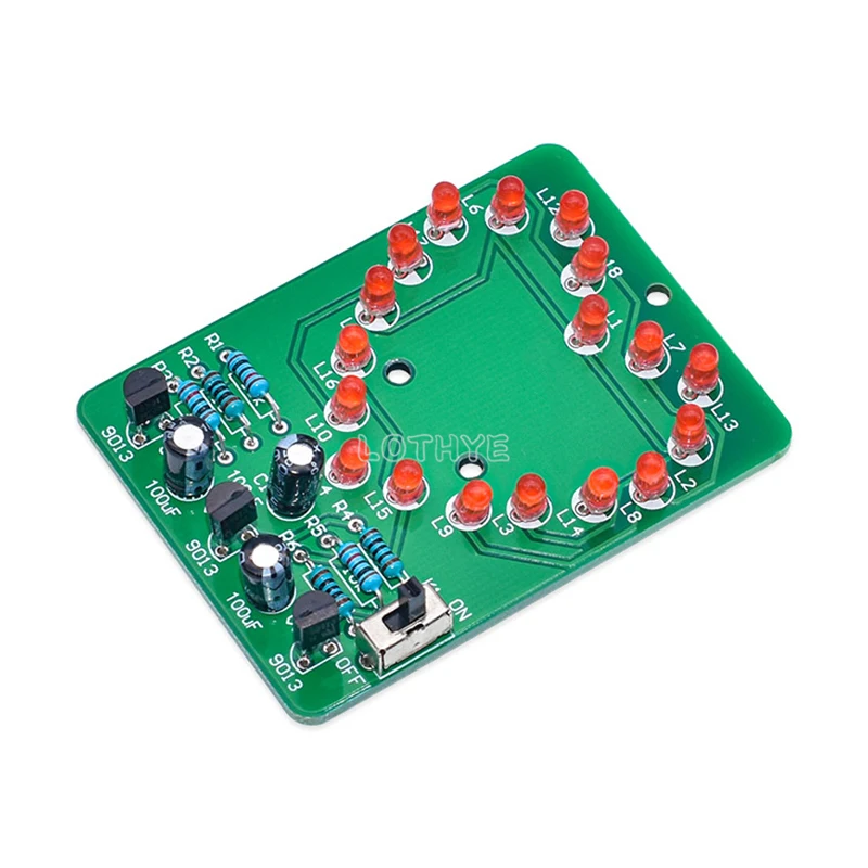 LED DIY Heart Shaped Flow Water Lamp Kit Love Light DIY  Electronic Kit Cardioid Flashing Light Fun Soldering Practice Kit
