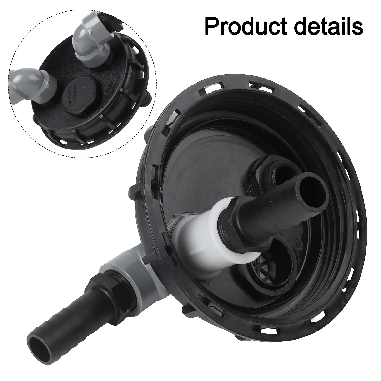 IBC Cap 163mm For Water Tank Accessories With 2x 25mm Pipe Quick Connector PP Plastic Robust Construction Garden Irrigation