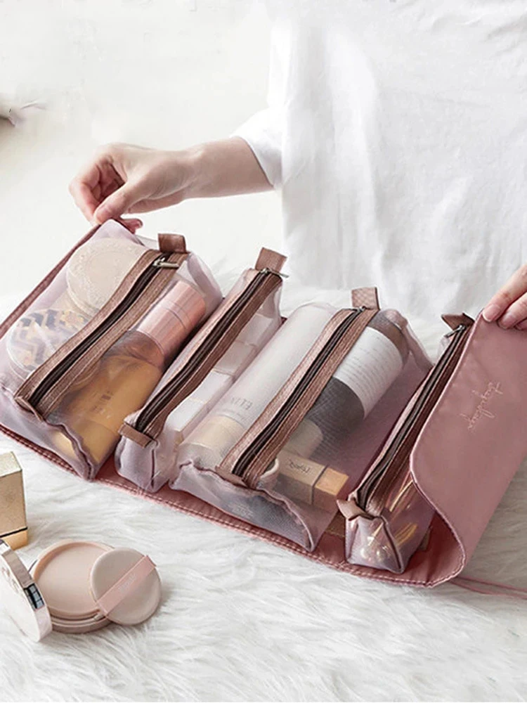 Geteilbare Make-up-Tasche, Reise-Kulturtasche, Reise-Make-up-Tasche, multifunktionale tragbare Reise-Aufbewahrungstasche – Detail 6