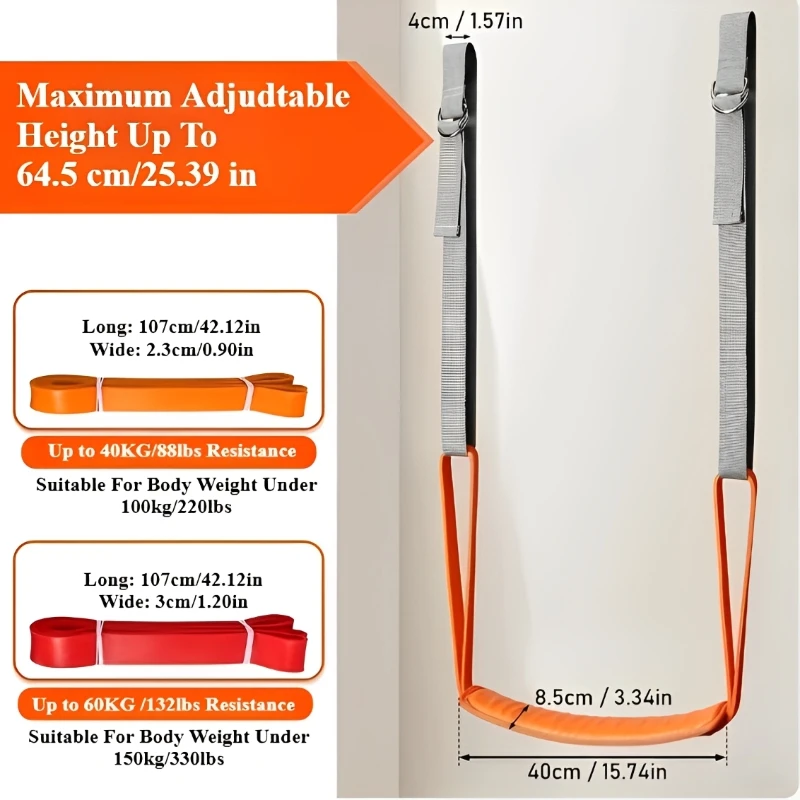 Adjustable Pull Up Assistance Bands Set For Assist Men Women Hanging Training Chin-Up Workout Body Stretching Home Fitness image 6
