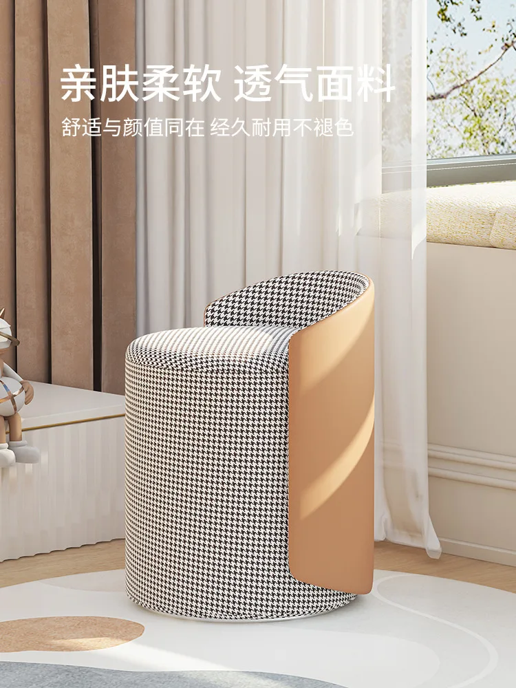 

Bedroom makeup stool luxury makeup chair backrest home dresser round stool online celebrity ins advanced dressing stool