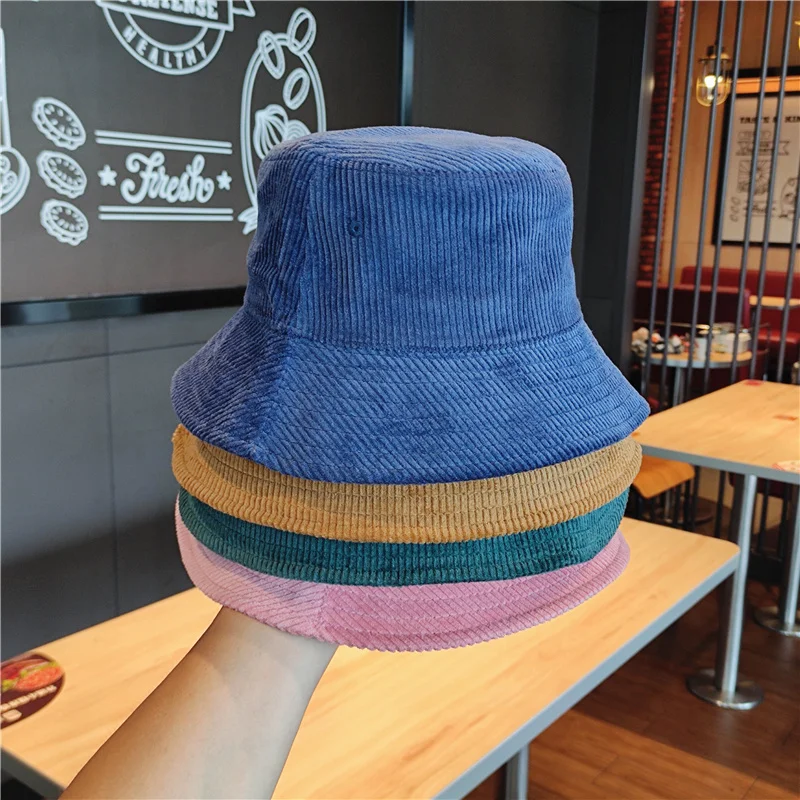 Bucket Hat For Women Men Autumn Winter Corduroy Keep Warm Solid Color Fisherman Cap Street Hip Hop Sunshadeofficial Website New