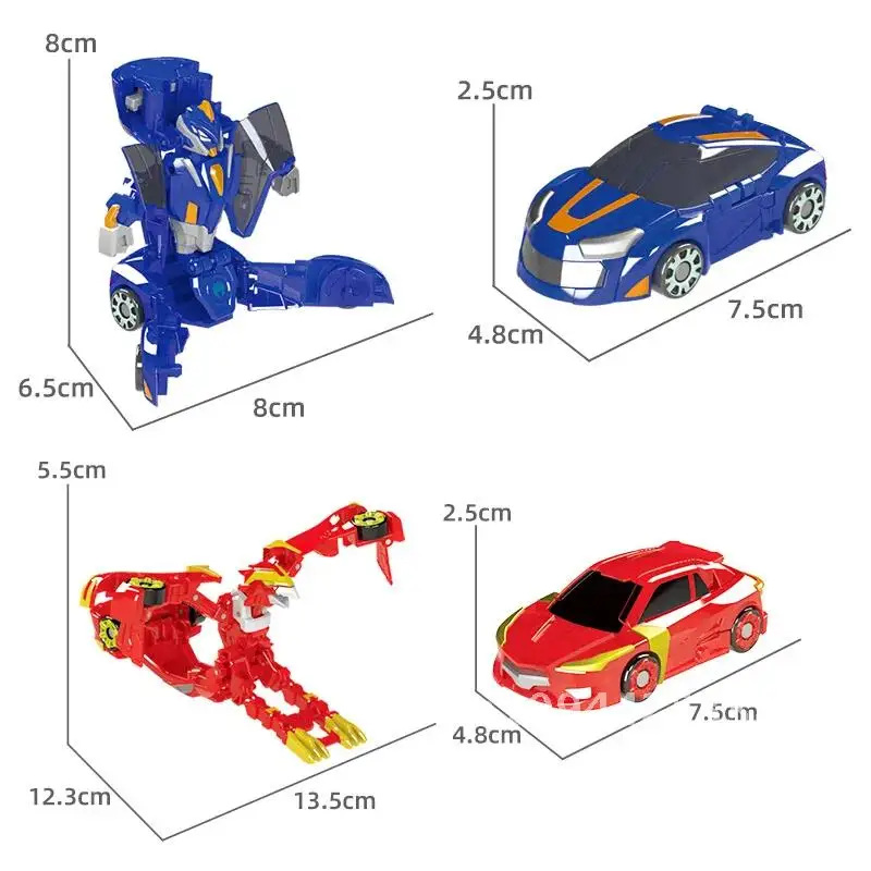 Nuevas figuras de acción de coche de transformación Mecard giratoria ABS, increíble juego de batalla de coches, tarjeta giratoria para niños, juguetes de deformación