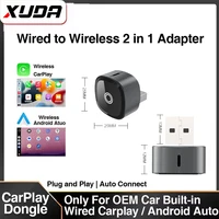 Adaptador inalámbrico XUDA 2 en 1 para CarPlay, Android Auto, caja inteligente con IA, sistemas inteligentes para coche, para VW, Toyota, Nissan, Honda, Ford, Benz