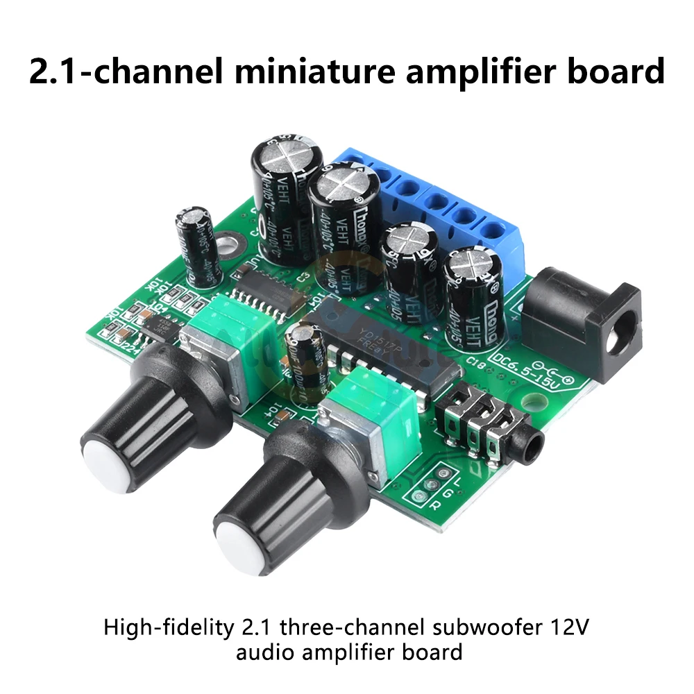 High Fidelity Class D Digital Amplifier Module 2.1 Three-channel Subwoofer Miniature Micro Amplifier Board 6W+6W+25W