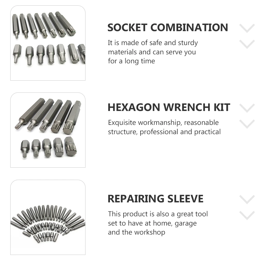

40pcs Auto Repair Tool Set Hexagon Wrench Sleeve Socket Combination Home Garage Workshop Mechanical Enthusiasts Gift