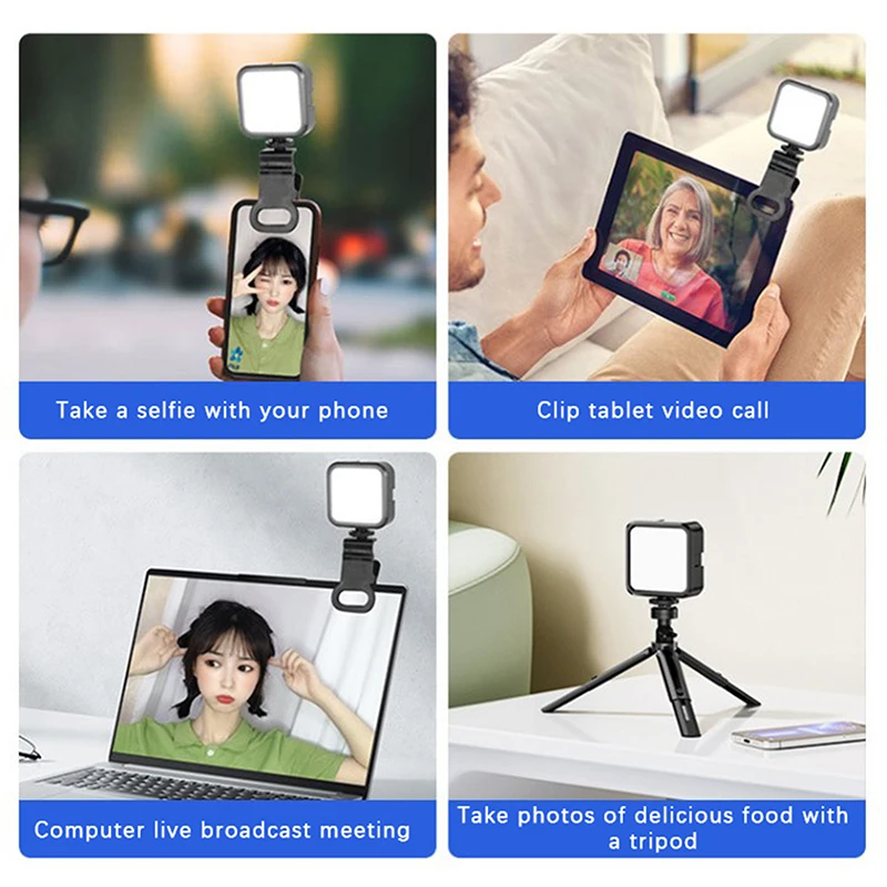 Smartphone Selfie Light Selfie Video Conference Light Portable LED Light Compatible For Cell Phone Pad Laptop Camera