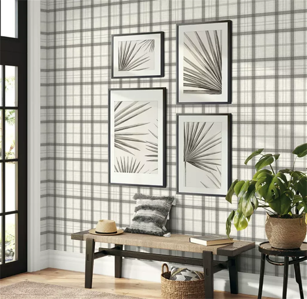 papel de parede Customized Mural Wallpaper with British Style Pattern American Country Grid Scottish Imitation Cloth Pattern