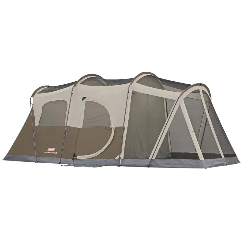 Coleman WeatherMaster Camping Tent with Screened Porch, Weatherproof 6-Person Family Tent with Included Rainfly and Carry Bag